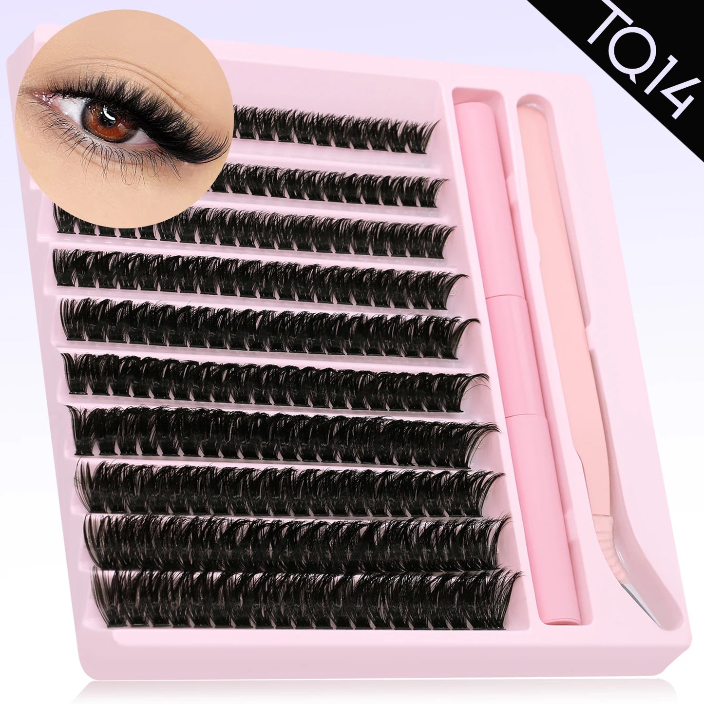 DIY Eyelash Extension Kit – Lash Clusters, Bond & Seal, Tweezers & Waterproof Strong Hold