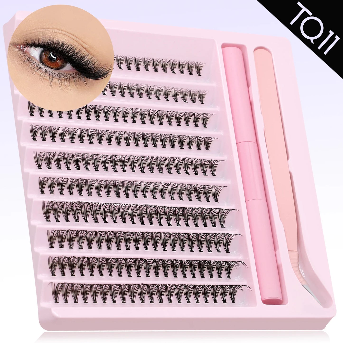 DIY Eyelash Extension Kit – Lash Clusters, Bond & Seal, Tweezers & Waterproof Strong Hold