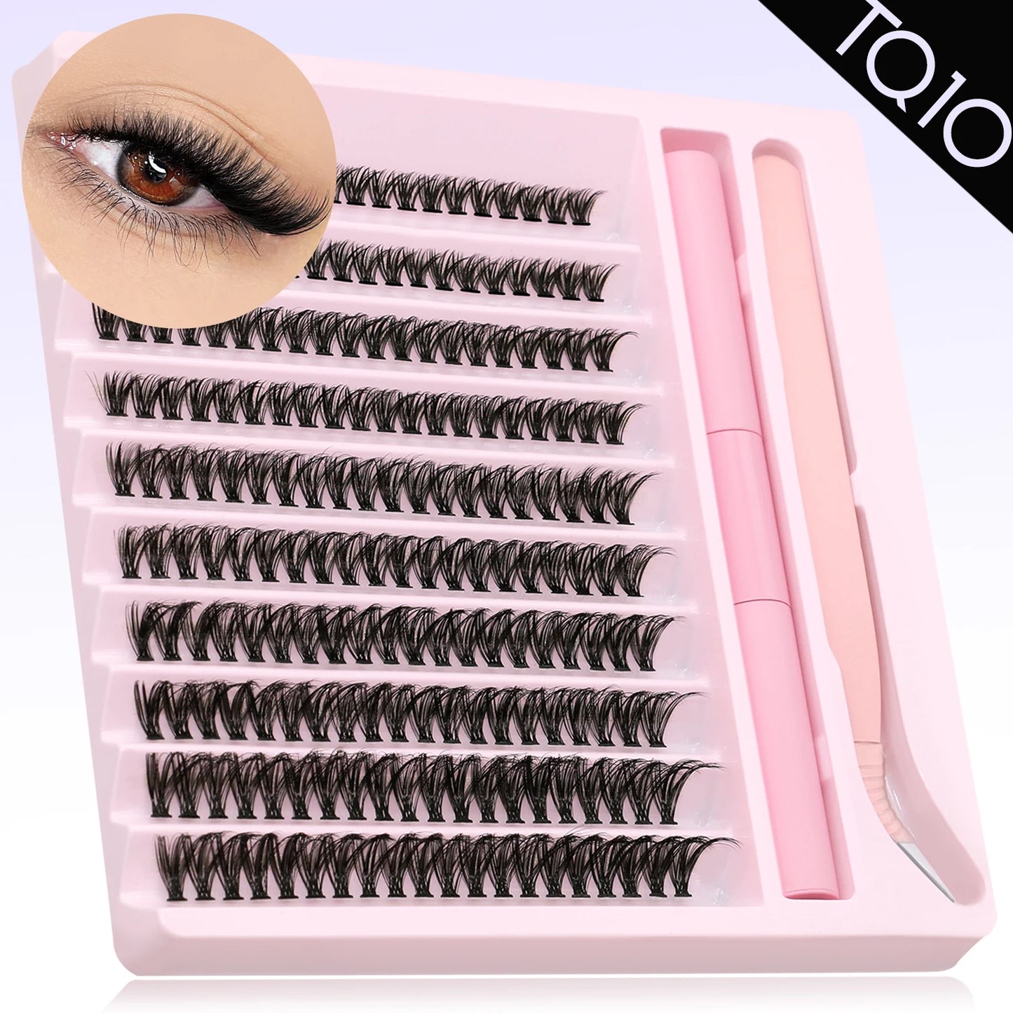 DIY Eyelash Extension Kit – Lash Clusters, Bond & Seal, Tweezers & Waterproof Strong Hold