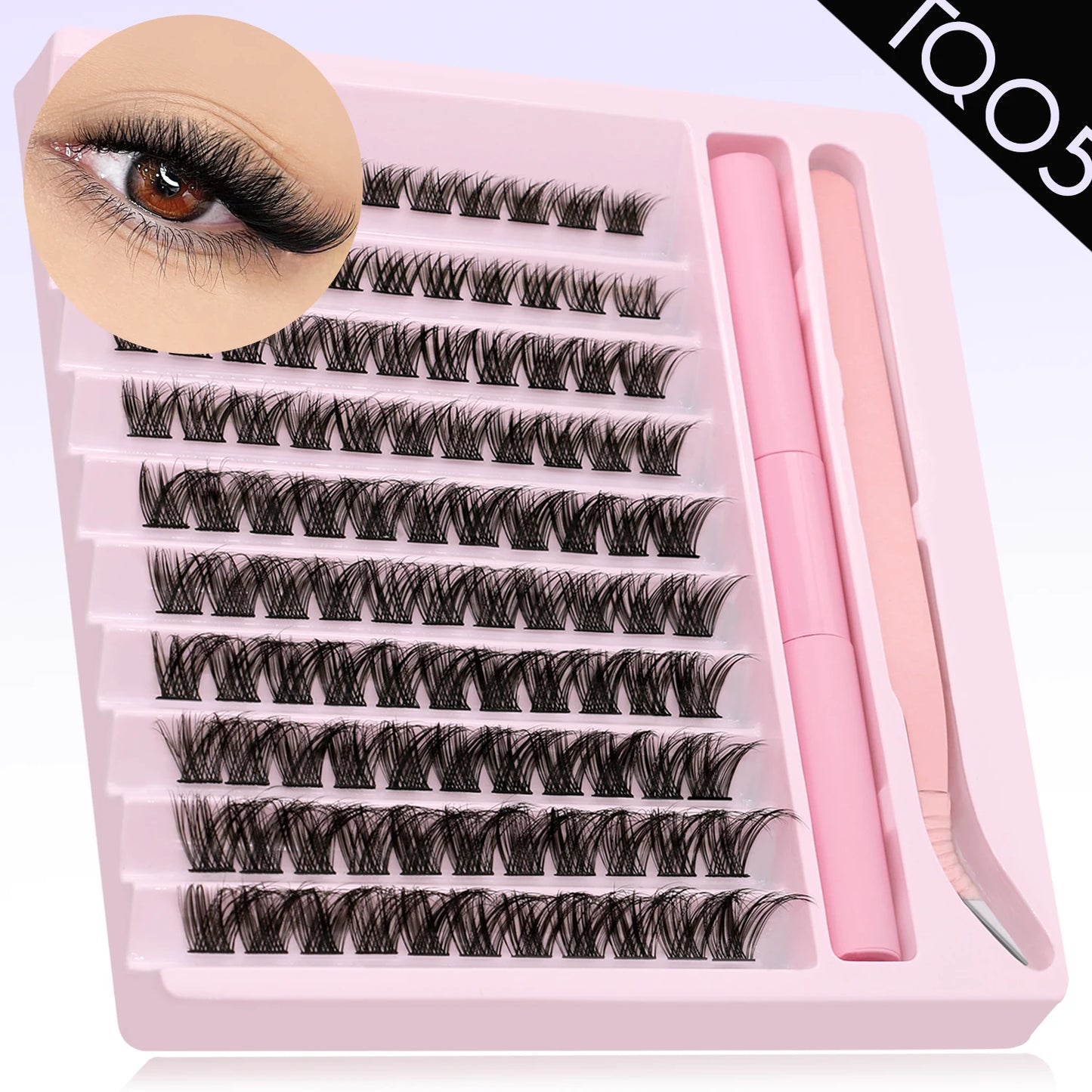 DIY Eyelash Extension Kit – Lash Clusters, Bond & Seal, Tweezers & Waterproof Strong Hold