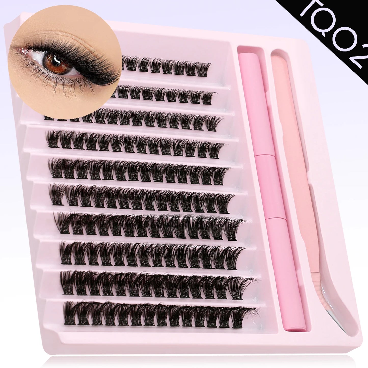 DIY Eyelash Extension Kit – Lash Clusters, Bond & Seal, Tweezers & Waterproof Strong Hold