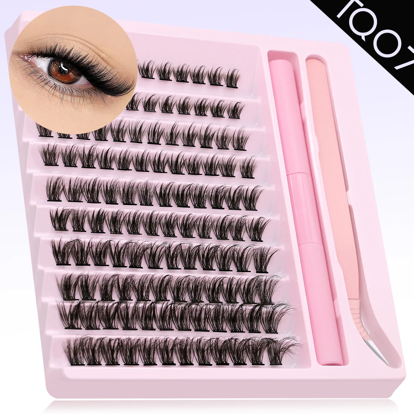 DIY Eyelash Extension Kit – Lash Clusters, Bond & Seal, Tweezers & Waterproof Strong Hold