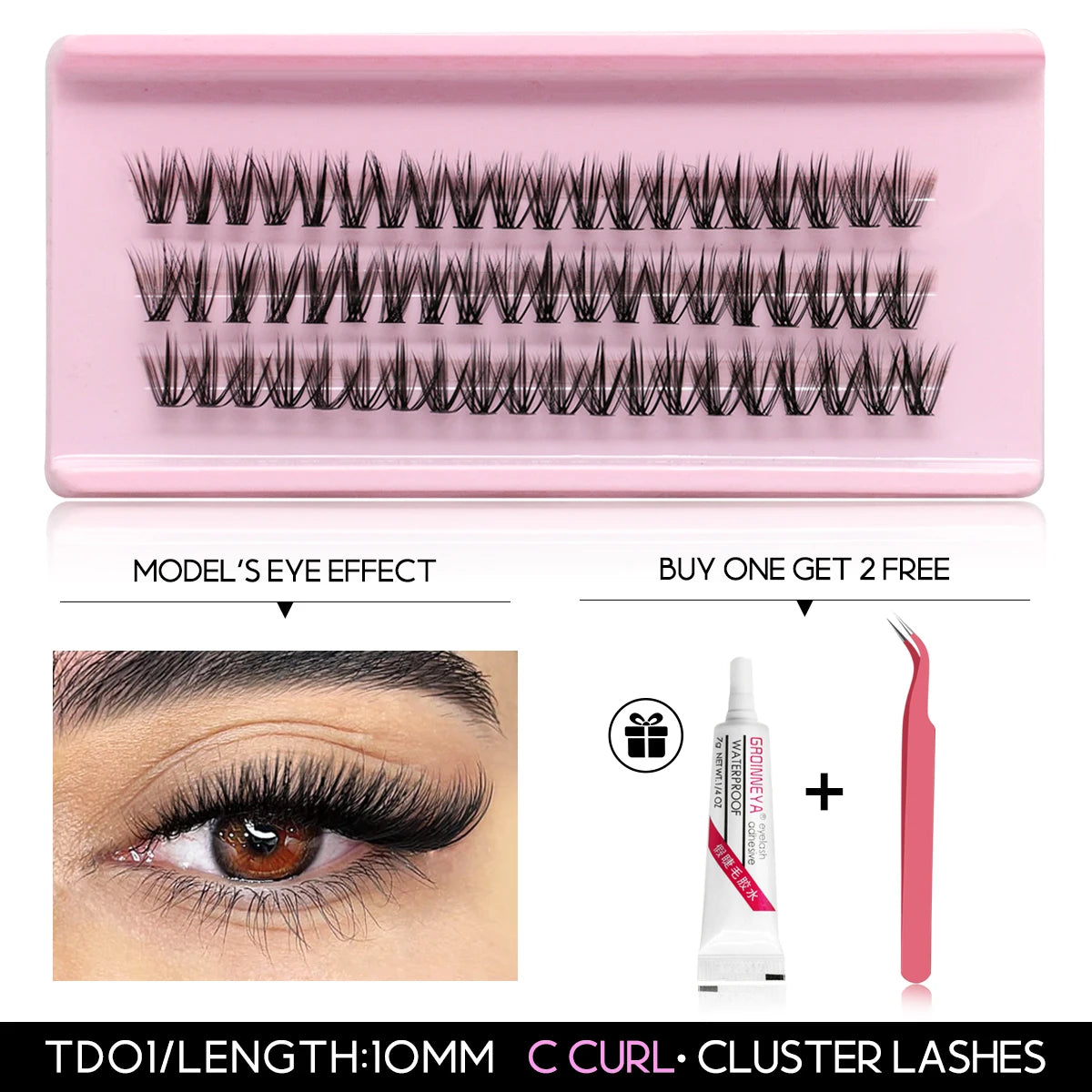 DIY Eyelash Extension Kit – Lash Clusters, Bond & Seal, Tweezers & Waterproof Strong Hold