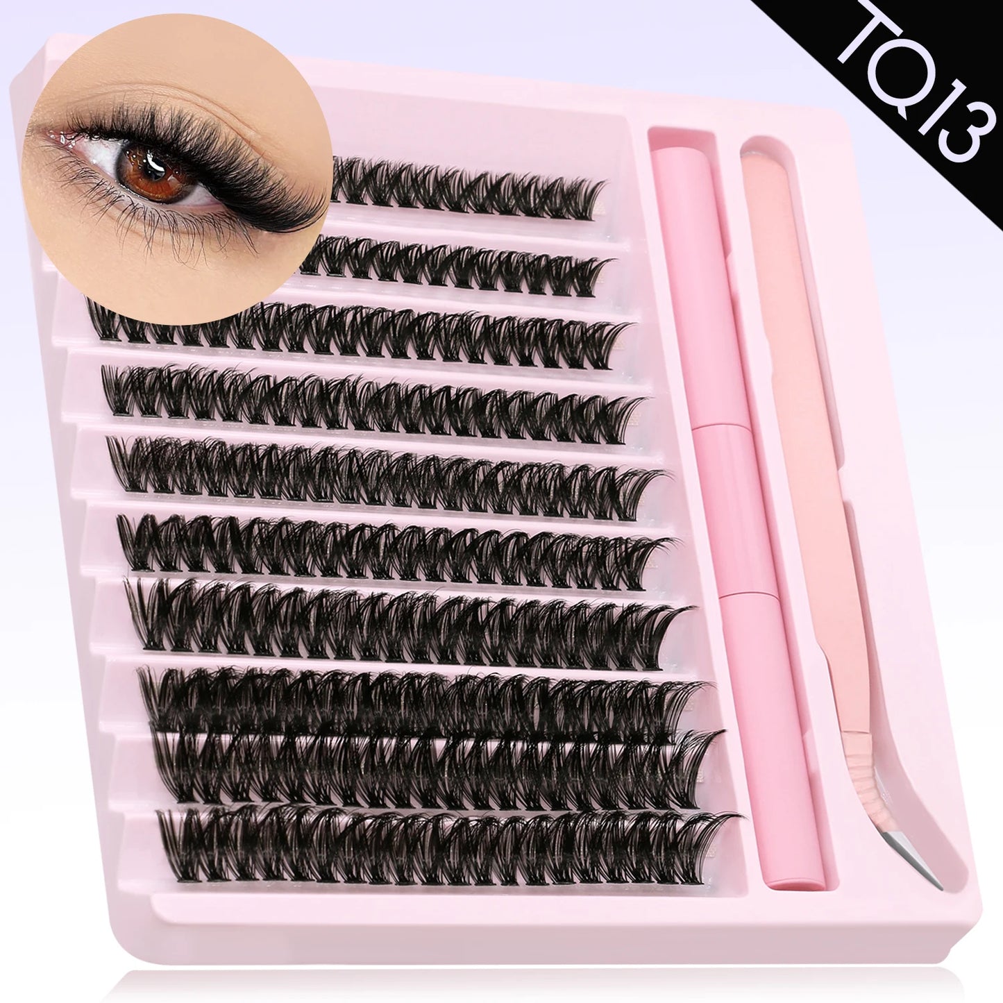 DIY Eyelash Extension Kit – Lash Clusters, Bond & Seal, Tweezers & Waterproof Strong Hold