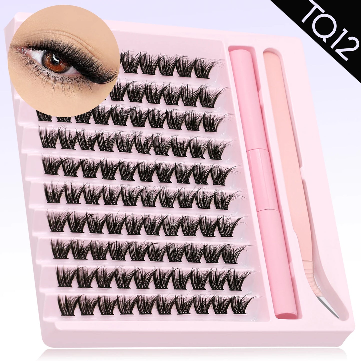 DIY Eyelash Extension Kit – Lash Clusters, Bond & Seal, Tweezers & Waterproof Strong Hold